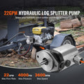 Hydraulic Log Splitter Pump, 22GPM, 2 Stage 4000PSI Wood Log Splitter Pump, 1'' Inlet 3/4'' NPT Outlet 3600 RPM Aluminum Hydraulic Gear Pump, for Small Engine Mounting Log Splitters Snowplow