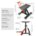 Dirt Bike Lift Stand, Motorcycle Jack Lift Stand 440 lbs Capacity and Hydraulic Lift Operation, Adjustable Height Hoist Table, for Dirt Pit Bike Repair, Maintenance, Dirt Bike Accessories