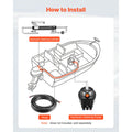 Hydraulic Steering Kit, 90 HP, Hydraulic Steering Helm Pump & Cylinder, with 6.9 MPa/1000 psi Max Working Pressure, Aluminum Alloy Housing, Check Valve, for Outboards Fishing Boats Sailboats