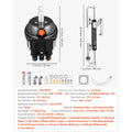 Hydraulic Steering Kit, 90 HP, Hydraulic Steering Helm Pump & Cylinder, with 6.9 MPa/1000 psi Max Working Pressure, Aluminum Alloy Housing, Check Valve, for Outboards Fishing Boats Sailboats