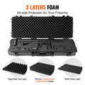 VEVOR Rifle Hard Case 42in Waterproof 2-Gun Lockable w/Wheels