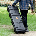 VEVOR Rifle Hard Case 42in Waterproof 2-Gun Lockable w/Wheels