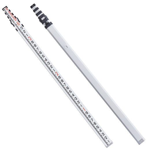 Aluminum Telescopic Measuring Rod 18ft 6 Section Double-Sided Scale