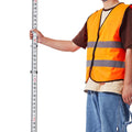 Aluminum Grade Rod, 9-Feet/8ths 3 Sections Telescopic Measuring Rod, Double-Sided Scale 1/8in Leveling Rod Stick,Aluminum Alloy Survey Rod with Bubble Level &Carrying Bag for Houses,Walls,Floors