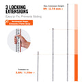 Aluminium 9ft Telescopic Measuring Rod 3 Section Leveling Survey Stick