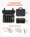 Hard Pistol Case Waterproof XPE Foam 404x319x192mm TSA Compliant