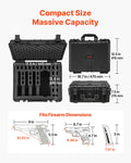 Hard Pistol Case XPE Foam 475x415x215mm Waterproof TSA