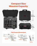 Hard Pistol Case XPE Foam 491x434x211mm Waterproof TSA Compliant