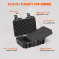 Hard Pistol Case Waterproof 1 Gun Black 12.59x9.01x4.4in