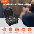 Hard Pistol Case 2 Gun Lockable Waterproof 14.1x11.5x7.6in Black