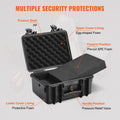 Hard Pistol Case 2 Gun Lockable Waterproof 14.1x11.5x7.6in Black