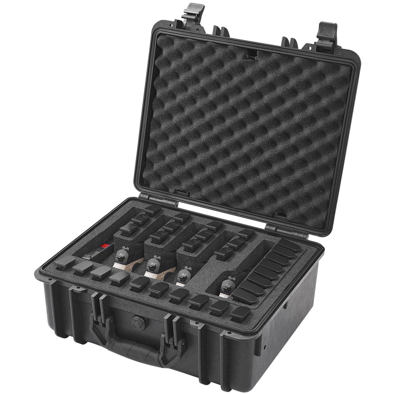 Hard Pistol Case 5 Gun Lockable Pre-cut Foam Lining Storage