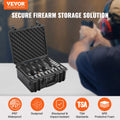 Hard Pistol Case 5 Gun Lockable Pre-cut Foam Lining Storage