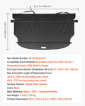 Cargo Cover GMC Terrain Chevrolet Equinox 2018-2024 Retractable