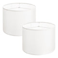 Drum Lamp Shade 2 Set 33cm Off-white Linen Table Floor Pendant