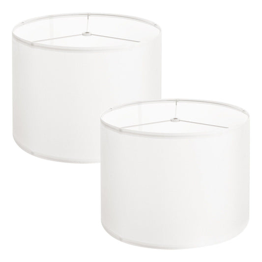 Drum Lamp Shade 2 Set 33cm Off-white Linen Table Floor Pendant