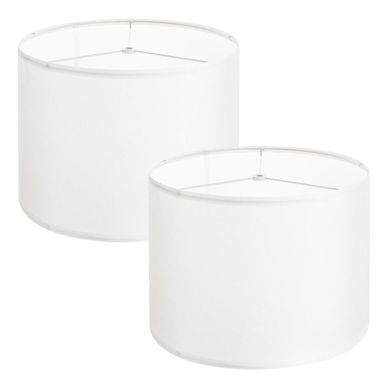 Drum Lamp Shade 2 Set 33cm Off-white Linen Table Floor Pendant