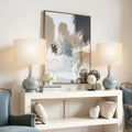 Drum Lamp Shade 2 Set 33cm Off-white Linen Table Floor Pendant