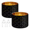 Drum Lamp Shade 2 Set 33cm Black Diamond Harp Table Floor Pendant