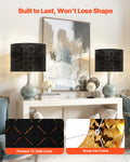 Drum Lamp Shade 2 Set 33cm Black Diamond Harp Table Floor Pendant