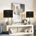 Drum Lamp Shade 2 Set 33cm Black Diamond Harp Table Floor Pendant