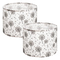 Drum Lampshade 2 Set 33cm Linen Light Dandelion Pattern Table Floor