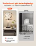 Drum Lampshade 2 Set 33cm Linen Light Dandelion Pattern Table Floor