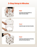 Drum Lampshade 2 Set 33cm Linen Light Dandelion Pattern Table Floor