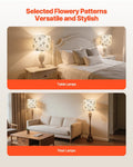 Drum Lampshade 2 Set 33cm Linen Light Dandelion Pattern Table Floor