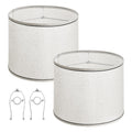 Lamp Shade 2 Set 29cm Spider Fitter Medium Linen Black Edge