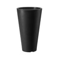 Tall Planter Set 2 59cm Round Tapered Black Plastic Pots Drainage