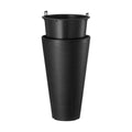 Tall Planter Set 2 59cm Round Tapered Black Plastic Pots Drainage