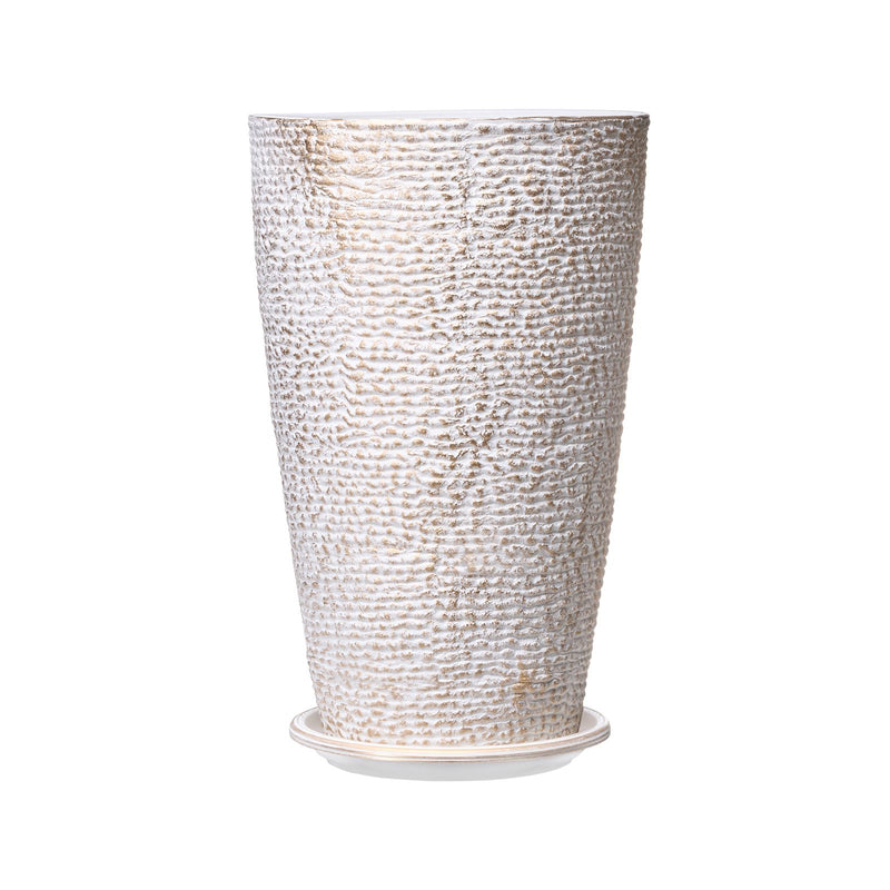 Tall Planter Set of 2 Round Tapered Plant Pots 53 cm for Outdoor Indoor