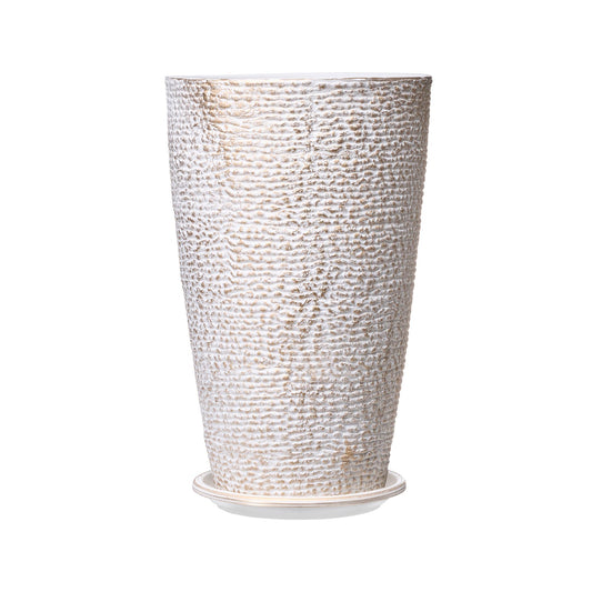 Tall Planter Set 2x Round Tapered Plant Pots 53cm Outdoor Indoor