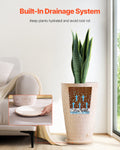 Tall Planter Set 2x Round Tapered Plant Pots 53cm Outdoor Indoor
