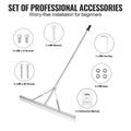 Landscape Rake, 915mm Head Aluminum Landscape Rake, Lake Weed Rake with 1915mm Long Handle, for Loosening Soil, Lawn Care, Weeding Lake, Garden, Pond