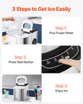 Portable Ice Maker 33Lbs/24H Countertop Self-Cleaning Scoop