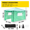 12\'x 8\'x 8\' Pop-Up Greenhouse, Set Up in Minutes, Portable Greenhouse with Doors & Windows. High Strength PE Cover & Powder-Coated Steel Construction