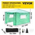 12x8x8ft Pop-Up Greenhouse Portable PE Cover Steel Frame
