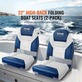 Boat Seat 555mm High Back Folding Captain Chair 2-Pack Fishing