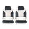 Boat Seat, High Backrest, Folding Fishing Boat Seat with Thickened Sponge Cushion & Waterproof PVC Leather, Aluminum Alloy Hinges, Flip Up Boat Seat for Boats, Yachts, Ships, Black & Grey