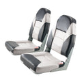Folding Boat Seat High Back Waterproof PVC Leather Cushion Grey