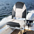 Folding Boat Seat High Back Waterproof PVC Leather Cushion Grey
