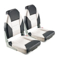 Folding Boat Seat High Back Waterproof PVC Leather Cushion Grey