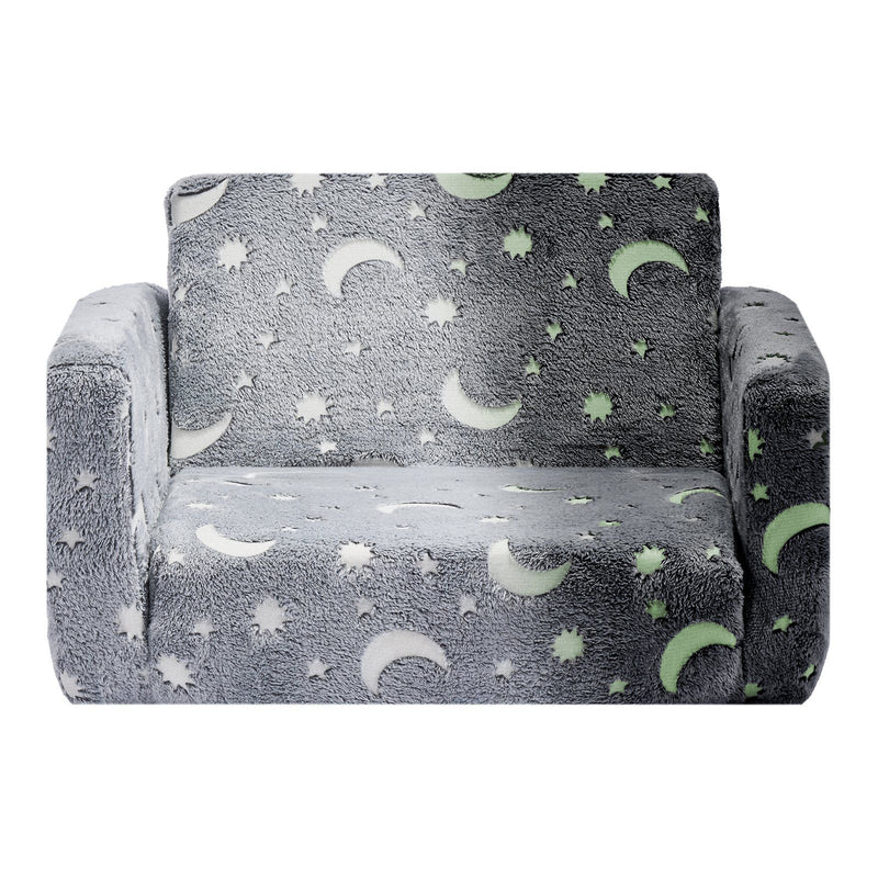 Giselle Kids Sofa Bed Foldable Toddler Couch Grey 28D Sponge