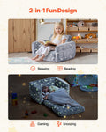 Giselle Kids Sofa Bed Foldable Toddler Couch Grey 28D Sponge