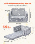 Giselle Kids Sofa Bed Foldable Toddler Couch Grey 28D Sponge