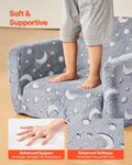 Giselle Kids Sofa Bed Foldable Toddler Couch Grey 28D Sponge
