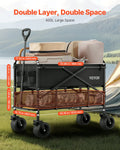 Double Decker Folding Wagon 400L Heavy Duty All-Terrain Wheels 450kg