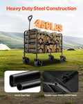 Double Decker Folding Wagon 400L Heavy Duty All-Terrain Wheels 450kg